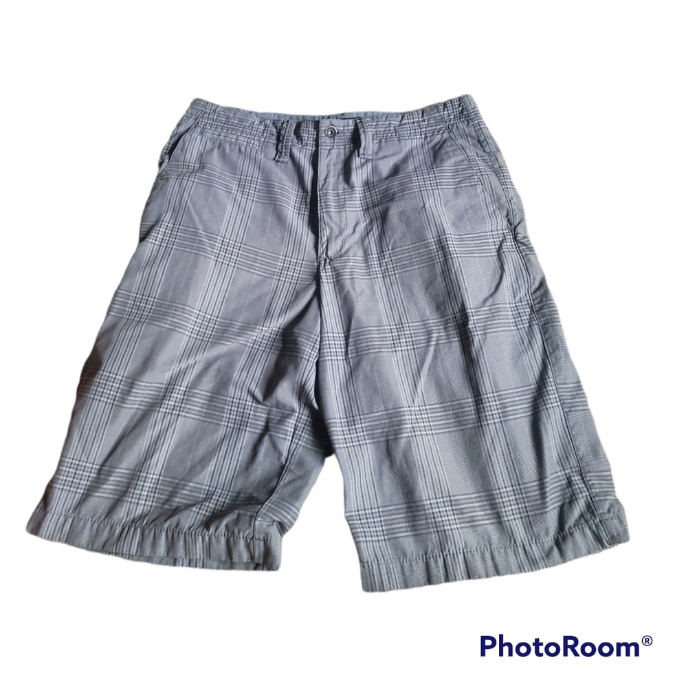 Empyre Mens Grey Plaid Long Shorts Size 32
